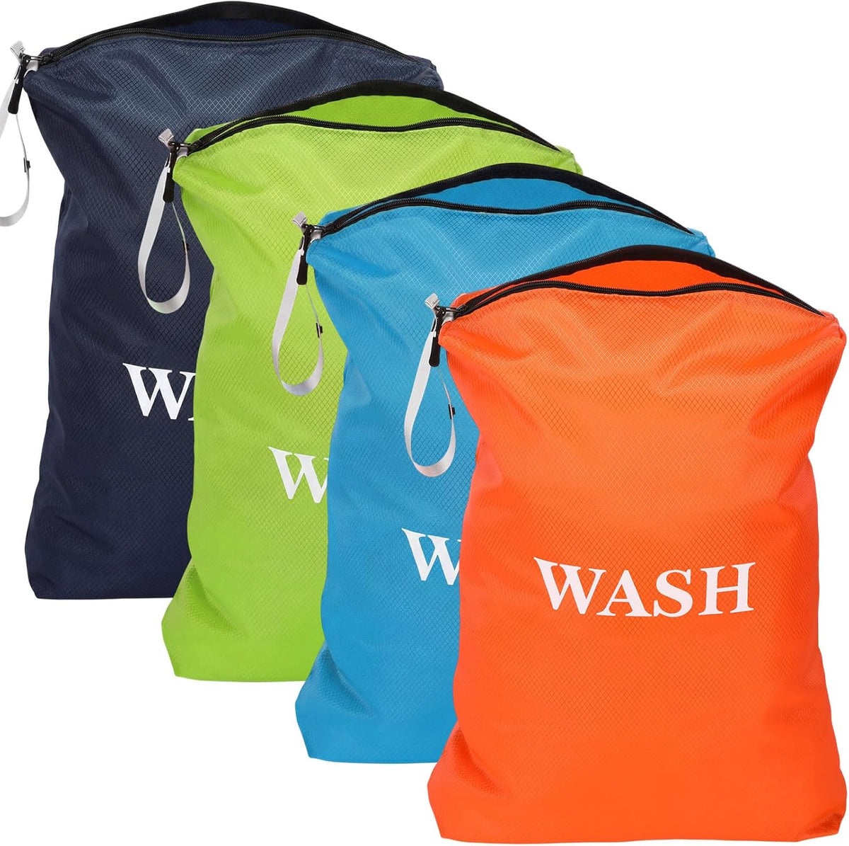 4 Pcs Travel Laundry Bags Bulk 22 x 14 Inch Washable Waterproof Wet Dry Bag for Dirty Clothes Gym Foldable Organizer with Zipper Travel Accessories for Swimming Yoga Bathing Suit Workout