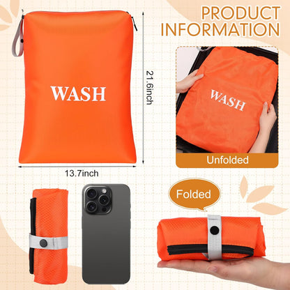 4 Pcs Travel Laundry Bags Bulk 22 x 14 Inch Washable Waterproof Wet Dry Bag for Dirty Clothes Gym Foldable Organizer with Zipper Travel Accessories for Swimming Yoga Bathing Suit Workout