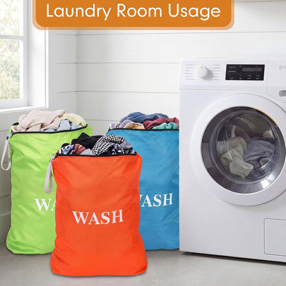 4 Pcs Travel Laundry Bags Bulk 22 x 14 Inch Washable Waterproof Wet Dry Bag for Dirty Clothes Gym Foldable Organizer with Zipper Travel Accessories for Swimming Yoga Bathing Suit Workout