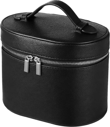 Makeup Vanity Bag for Women - Large Capacity Cosmetic Organizer with Removable Liner, Waterproof PU Leather Skincare Bag, Portable Chic Cosmetic Make Up Case for Skincare, Accessories,StyleB, Brown