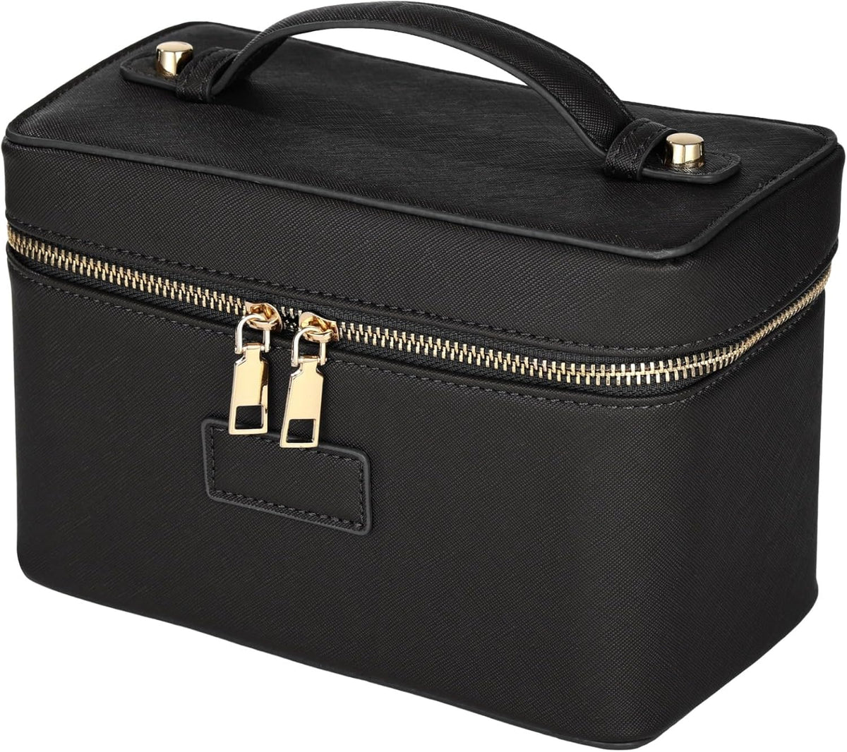Makeup Vanity Bag for Women - Large Capacity Cosmetic Organizer with Removable Liner, Waterproof PU Leather Skincare Bag, Portable Chic Cosmetic Make Up Case for Skincare, Accessories,StyleB, Brown