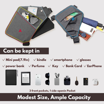 Anti Theft Travel Bag,Anti Theft Crossbody Bag, Sling Bag Travel Crossbody Bag for Women Men