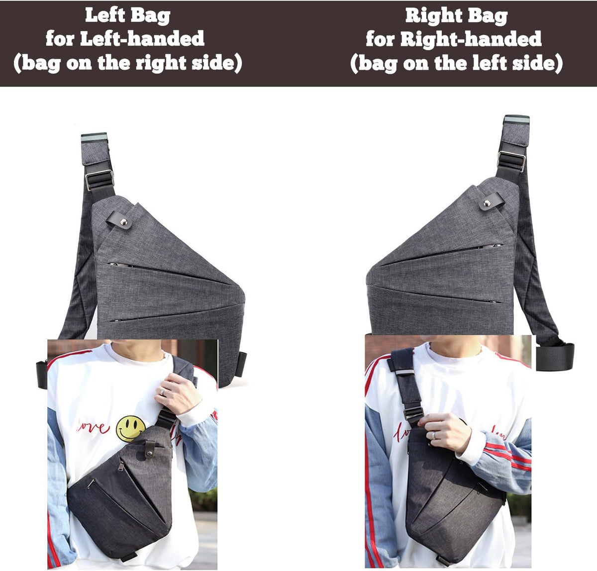 Anti Theft Travel Bag,Anti Theft Crossbody Bag, Sling Bag Travel Crossbody Bag for Women Men
