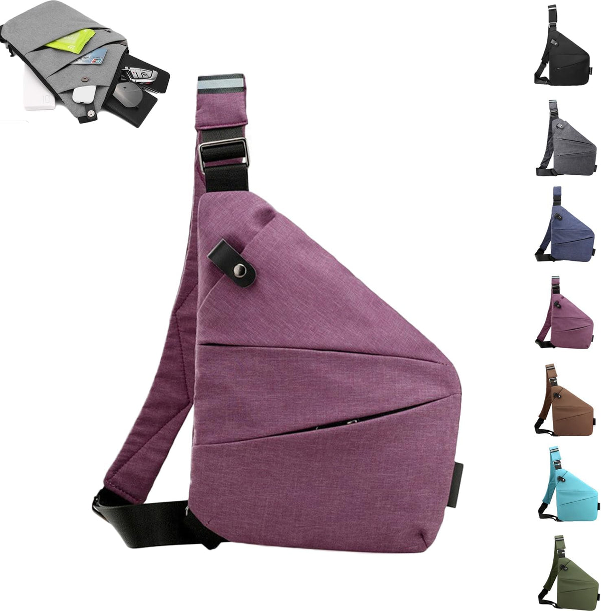 Anti Theft Travel Bag,Anti Theft Crossbody Bag, Sling Bag Travel Crossbody Bag for Women Men