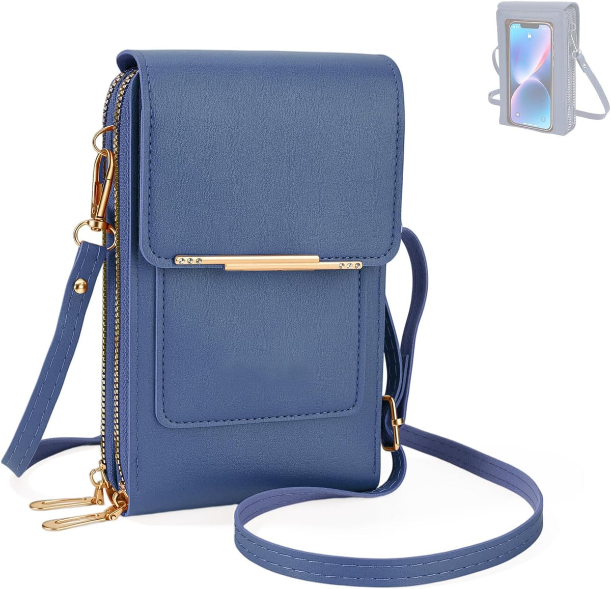 Touchscreen Crossbody Phone Purse for Women,Cell Phone Crossbody Bag,Blocking Cell Phone Wallet Purse,Crossbody Purse Bag