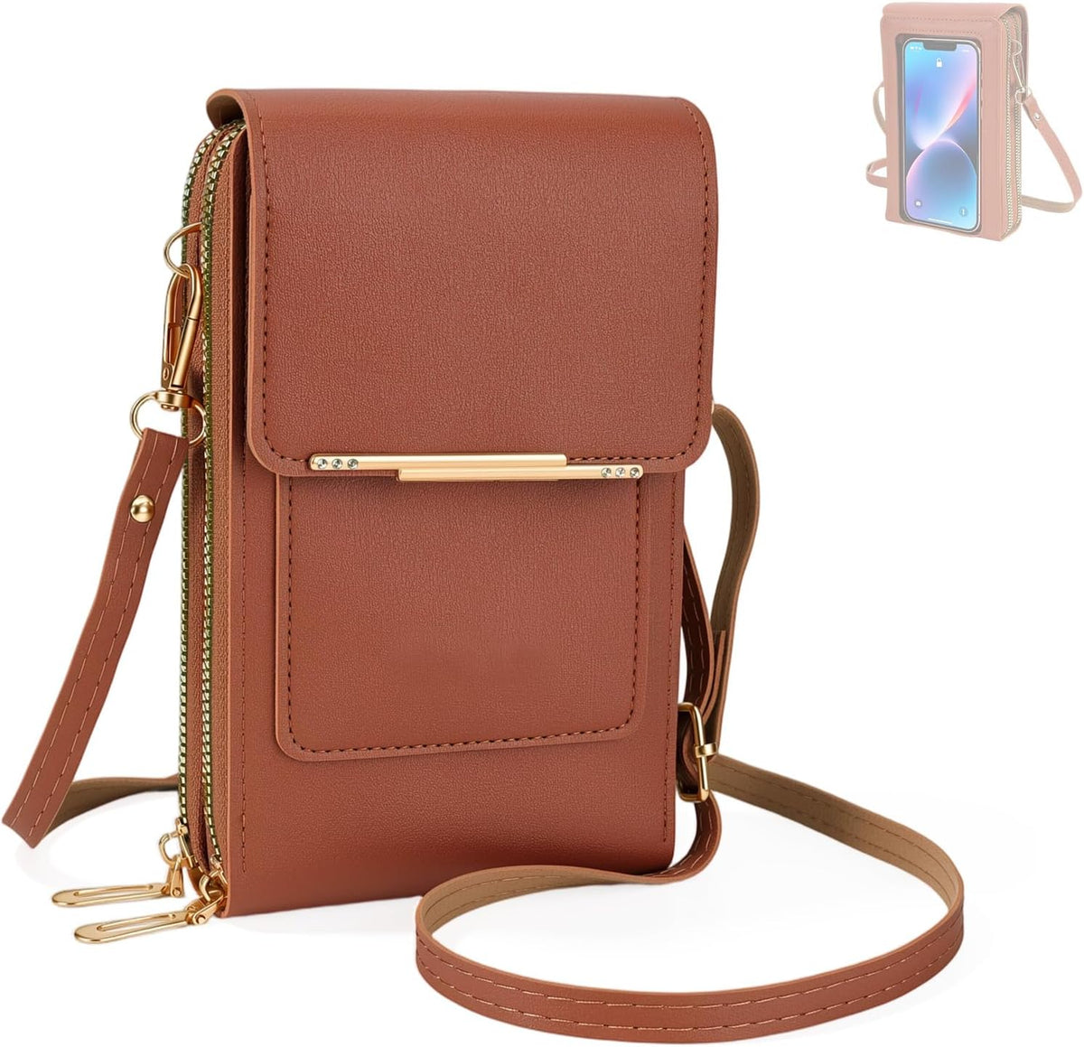 Touchscreen Crossbody Phone Purse for Women,Cell Phone Crossbody Bag,Blocking Cell Phone Wallet Purse,Crossbody Purse Bag