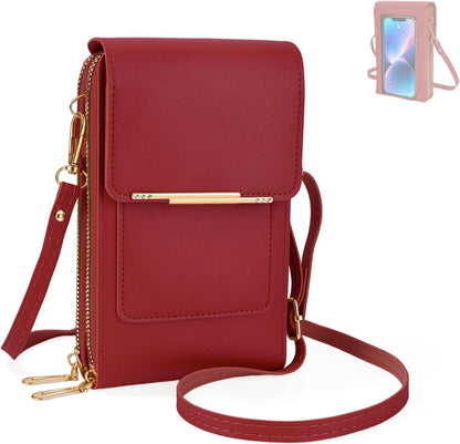 Touchscreen Crossbody Phone Purse for Women,Cell Phone Crossbody Bag,Blocking Cell Phone Wallet Purse,Crossbody Purse Bag