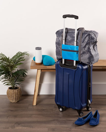 Foldable Lightweight Travel Weekender Duffle Bag for Carry On Luggage, Vacation, Sports, Yoga, Gym, and Storage - Blue