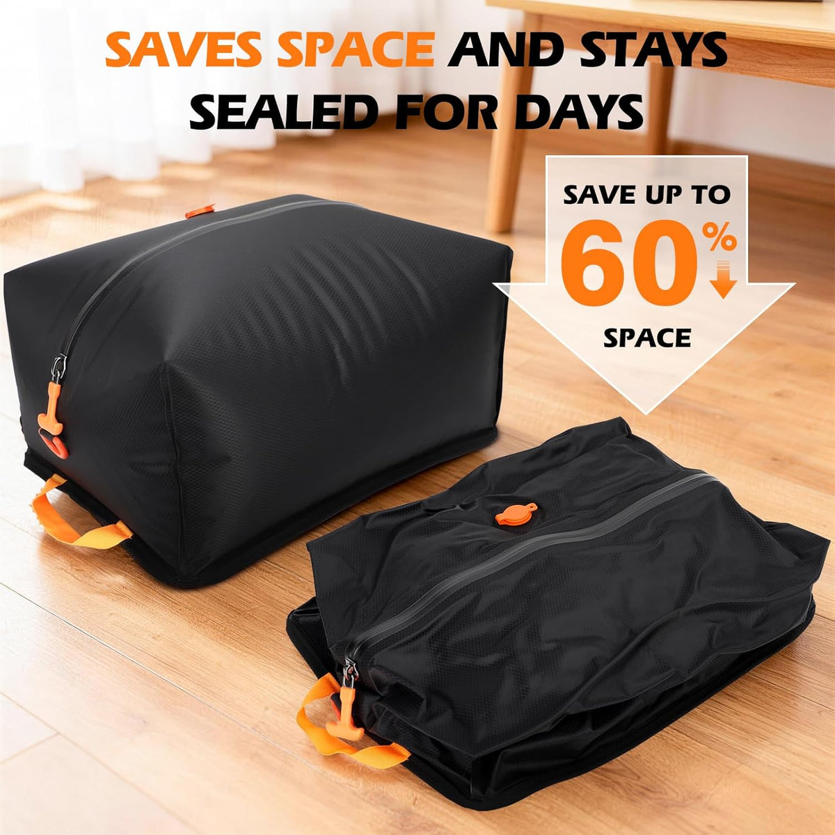 Vacuum Travel Bags Kit - 18L Waterproof & Tear Resistant Travel Compression Bags with Wireless Vacuum Pump for luggage & Backpacks, Space Saving Vacuum Storage Bags