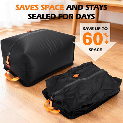Vacuum Travel Bags Kit - 18L Waterproof & Tear Resistant Travel Compression Bags with Wireless Vacuum Pump for luggage & Backpacks, Space Saving Vacuum Storage Bags