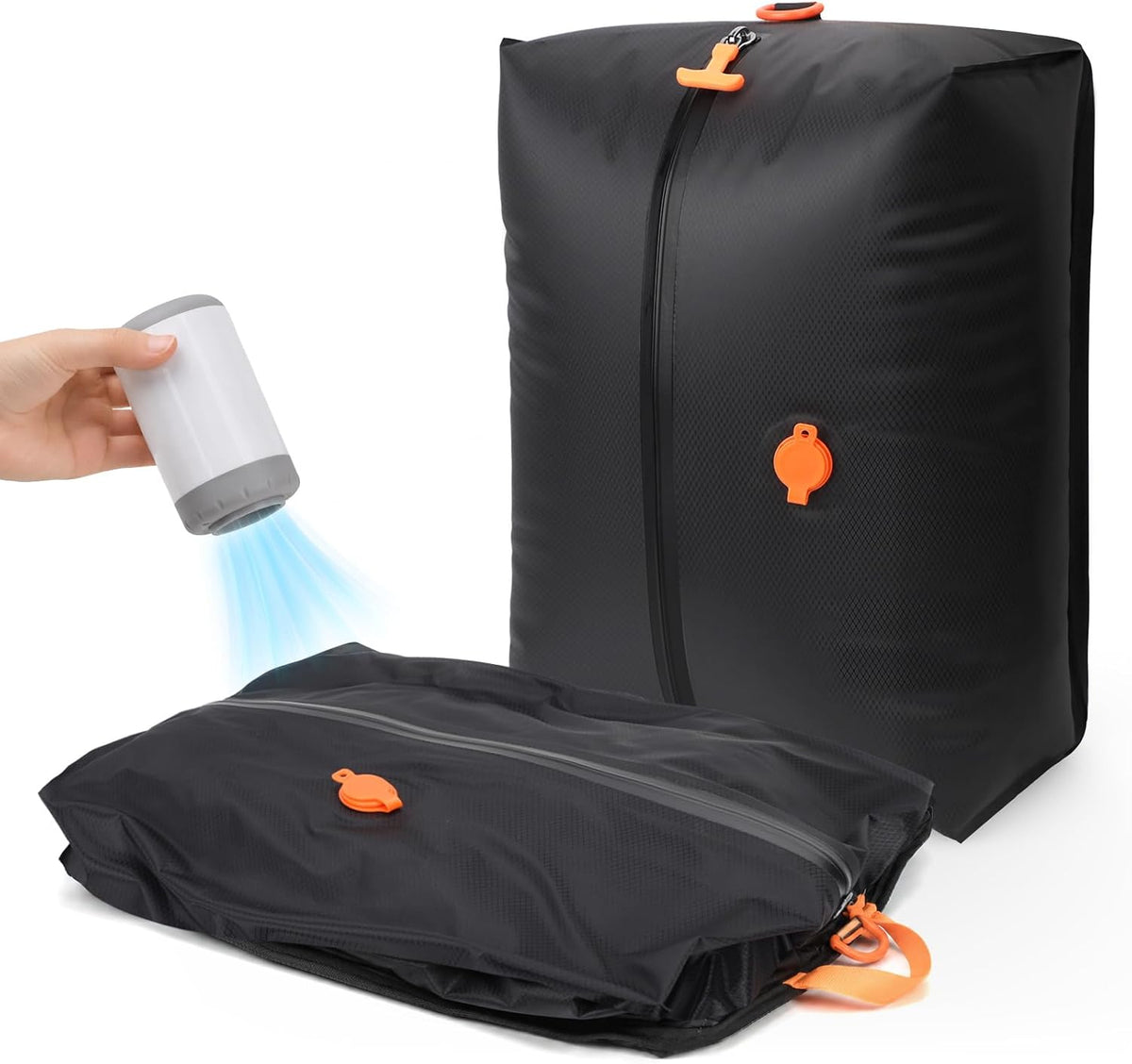 Vacuum Travel Bags Kit - 18L Waterproof & Tear Resistant Travel Compression Bags with Wireless Vacuum Pump for luggage & Backpacks, Space Saving Vacuum Storage Bags