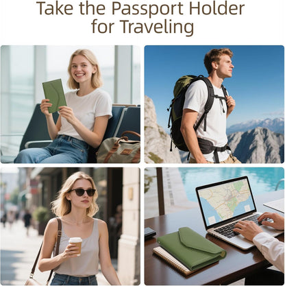 Passport Holder Travel Wallet Organizer for Women,Paradise Blue | RFID secure, 6 card slots, 27 sim pockets, passport holder with zip-around wallet, slim fit for women travelers.