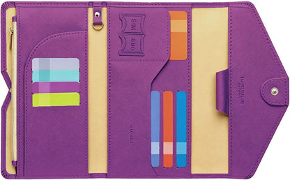 Passport Holder Travel Wallet Organizer for Women,Paradise Blue | RFID secure, 6 card slots, 27 sim pockets, passport holder with zip-around wallet, slim fit for women travelers.