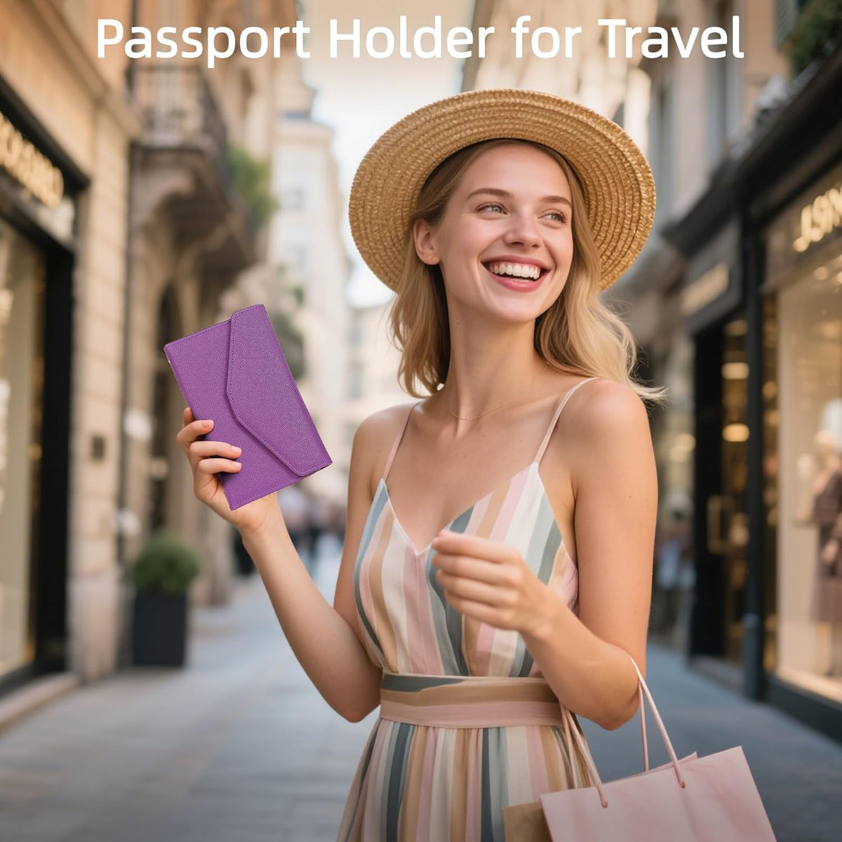 Passport Holder Travel Wallet Organizer for Women,Paradise Blue | RFID secure, 6 card slots, 27 sim pockets, passport holder with zip-around wallet, slim fit for women travelers.