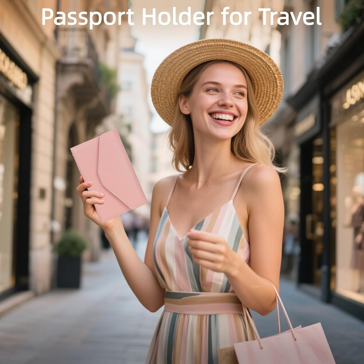 Passport Holder Travel Wallet Organizer for Women,Paradise Blue | RFID secure, 6 card slots, 27 sim pockets, passport holder with zip-around wallet, slim fit for women travelers.