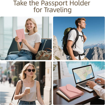 Passport Holder Travel Wallet Organizer for Women,Paradise Blue | RFID secure, 6 card slots, 27 sim pockets, passport holder with zip-around wallet, slim fit for women travelers.