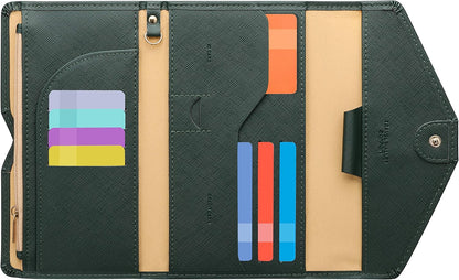 Passport Holder Travel Wallet Organizer for Women,Paradise Blue | RFID secure, 6 card slots, 27 sim pockets, passport holder with zip-around wallet, slim fit for women travelers.