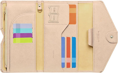 Passport Holder Travel Wallet Organizer for Women,Paradise Blue | RFID secure, 6 card slots, 27 sim pockets, passport holder with zip-around wallet, slim fit for women travelers.