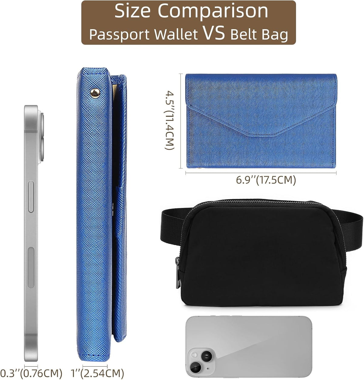 Passport Holder Travel Wallet Organizer for Women,Paradise Blue | RFID secure, 6 card slots, 27 sim pockets, passport holder with zip-around wallet, slim fit for women travelers.