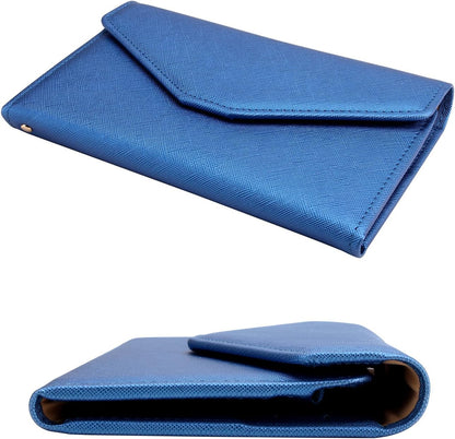 Passport Holder Travel Wallet Organizer for Women,Paradise Blue | RFID secure, 6 card slots, 27 sim pockets, passport holder with zip-around wallet, slim fit for women travelers.