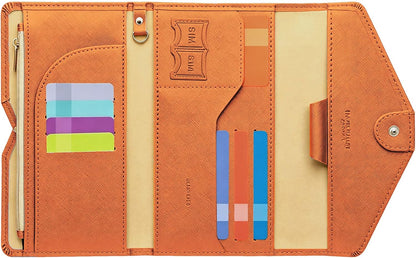 Passport Holder Travel Wallet Organizer for Women,Paradise Blue | RFID secure, 6 card slots, 27 sim pockets, passport holder with zip-around wallet, slim fit for women travelers.