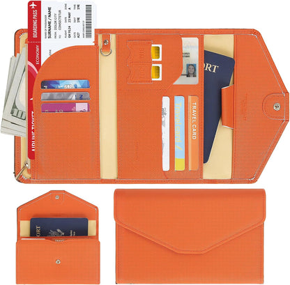 Passport Holder Travel Wallet Organizer for Women,Paradise Blue | RFID secure, 6 card slots, 27 sim pockets, passport holder with zip-around wallet, slim fit for women travelers.