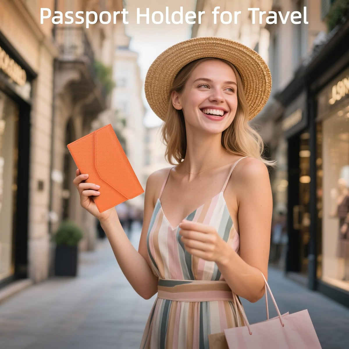 Passport Holder Travel Wallet Organizer for Women,Paradise Blue | RFID secure, 6 card slots, 27 sim pockets, passport holder with zip-around wallet, slim fit for women travelers.