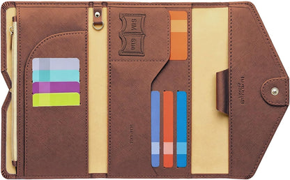 Passport Holder Travel Wallet Organizer for Women,Paradise Blue | RFID secure, 6 card slots, 27 sim pockets, passport holder with zip-around wallet, slim fit for women travelers.