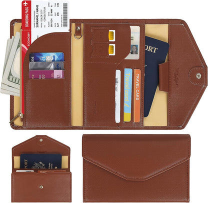 Passport Holder Travel Wallet Organizer for Women,Paradise Blue | RFID secure, 6 card slots, 27 sim pockets, passport holder with zip-around wallet, slim fit for women travelers.