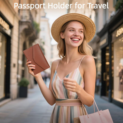 Passport Holder Travel Wallet Organizer for Women,Paradise Blue | RFID secure, 6 card slots, 27 sim pockets, passport holder with zip-around wallet, slim fit for women travelers.