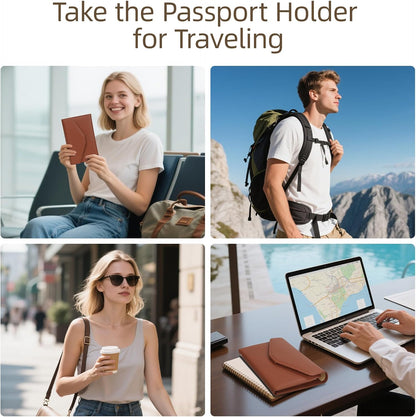 Passport Holder Travel Wallet Organizer for Women,Paradise Blue | RFID secure, 6 card slots, 27 sim pockets, passport holder with zip-around wallet, slim fit for women travelers.