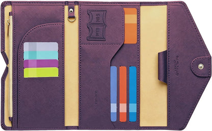 Passport Holder Travel Wallet Organizer for Women,Paradise Blue | RFID secure, 6 card slots, 27 sim pockets, passport holder with zip-around wallet, slim fit for women travelers.