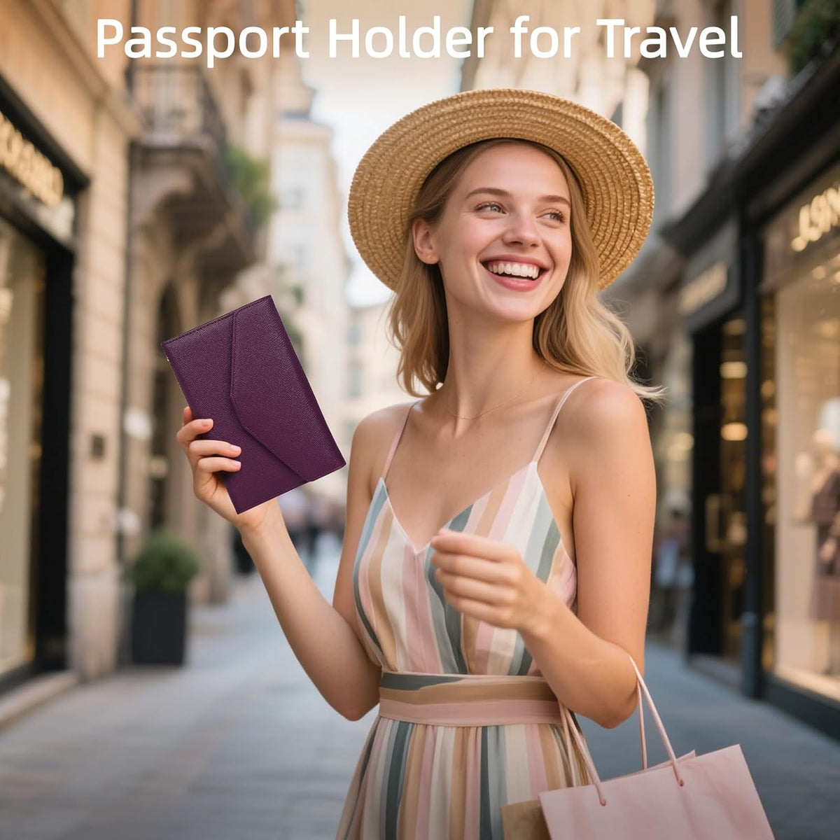 Passport Holder Travel Wallet Organizer for Women,Paradise Blue | RFID secure, 6 card slots, 27 sim pockets, passport holder with zip-around wallet, slim fit for women travelers.