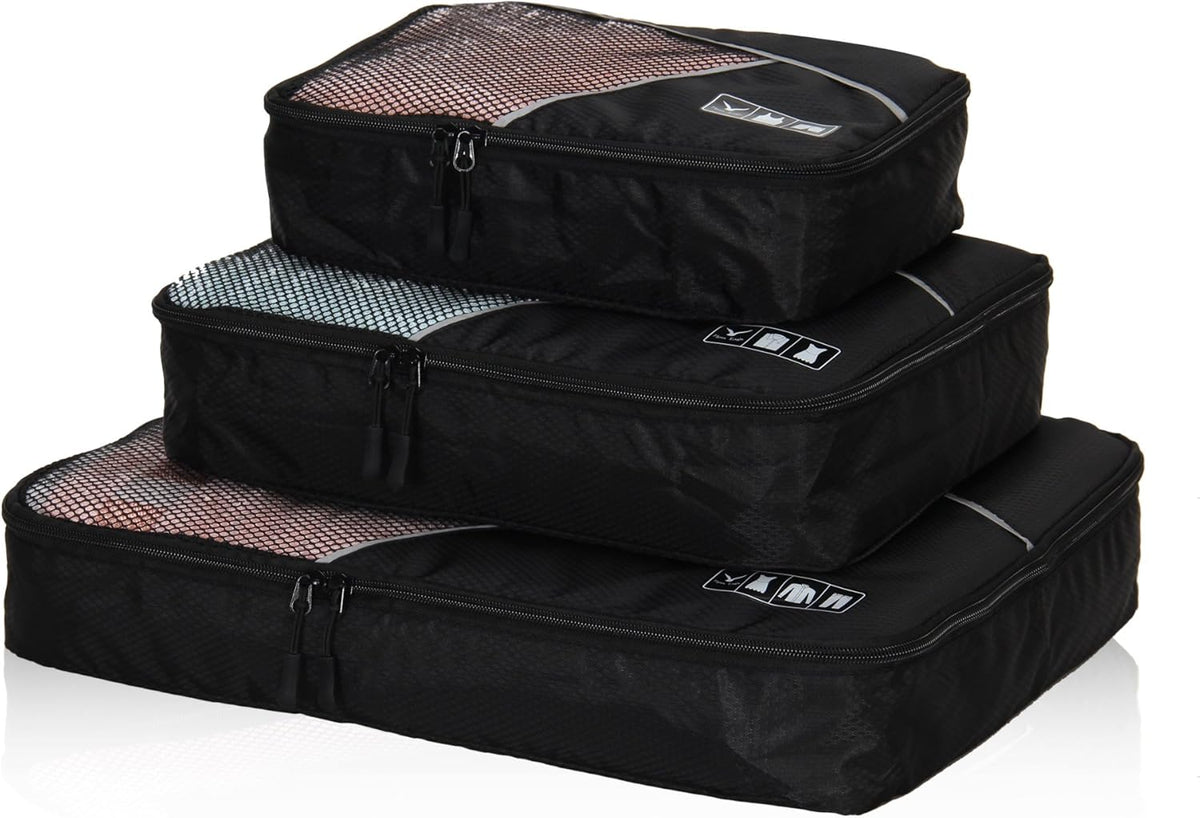 3 Pieces Packing Cubes Set Travel Luggage Organizer Bag
