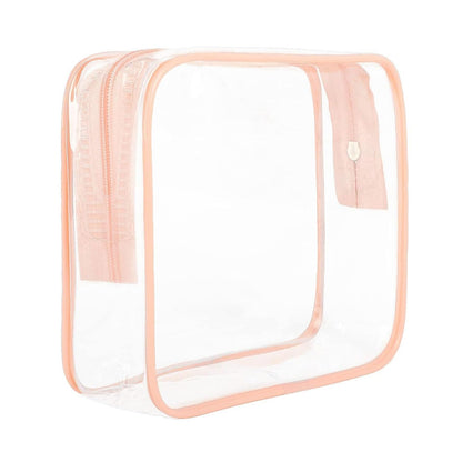 Clear Travel Toiletry Bag TSA Approved Size Makeup Cosmetic Bag Portable Waterproof Transparent Pouch Storage, Black