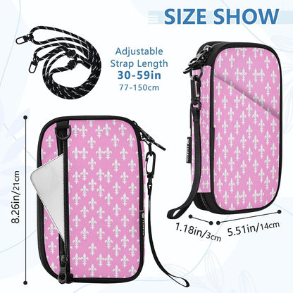 Travel Doc Organizer 8.26×5.51×1.18 In | Water Resistant Oxford Multi Pockets Multi-Way Carry for Adults Vacation Coral Fleur