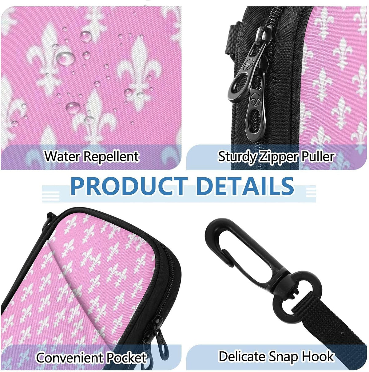 Travel Doc Organizer 8.26×5.51×1.18 In | Water Resistant Oxford Multi Pockets Multi-Way Carry for Adults Vacation Coral Fleur