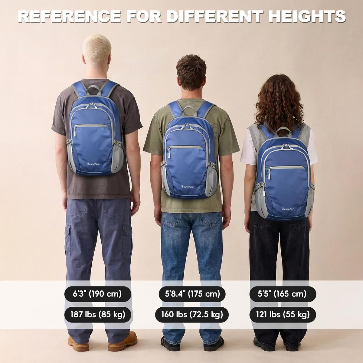 Seektop Lightweight Packable Hiking Backpack Water Resistant Expandable 20L-28L for Women Men, RFID Day Pack for Travel