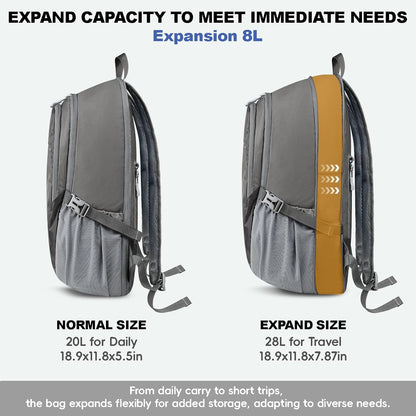 Seektop Lightweight Packable Hiking Backpack Water Resistant Expandable 20L-28L for Women Men, RFID Day Pack for Travel