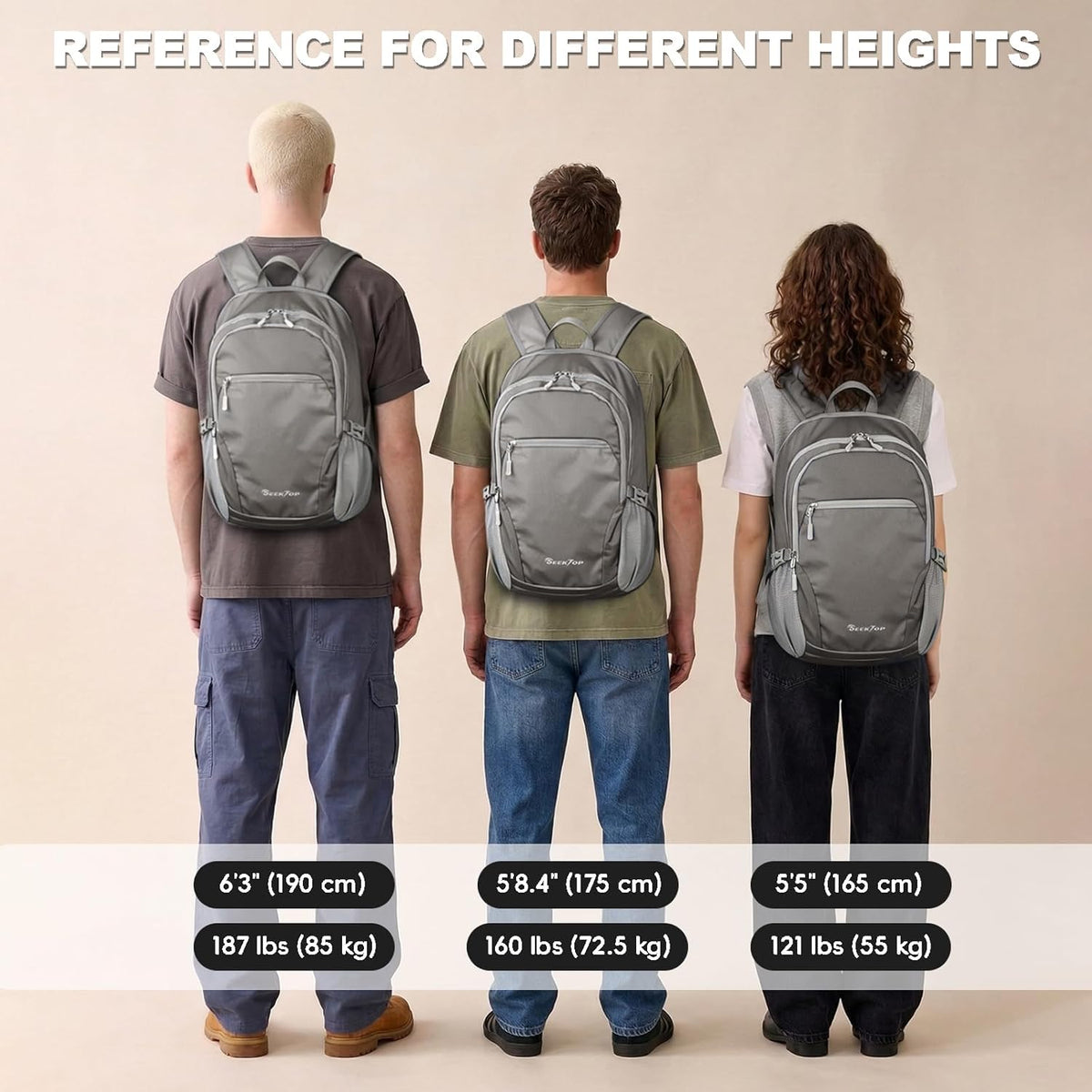 Seektop Lightweight Packable Hiking Backpack Water Resistant Expandable 20L-28L for Women Men, RFID Day Pack for Travel