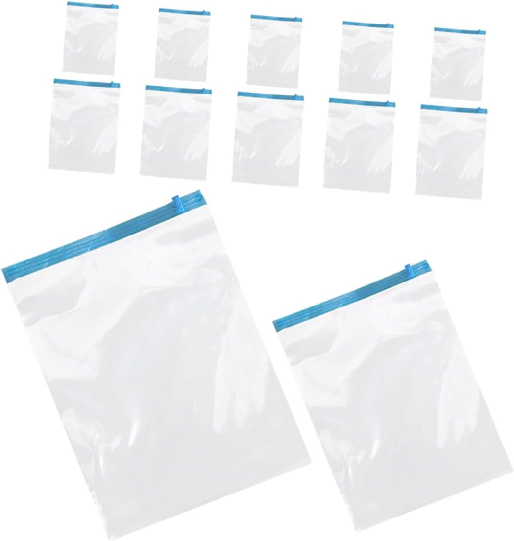 12pcs Reusable Travel Compression Storage Bags Set, Hand Roll up Airtight Space Saver Bags, Pa+pe Material, Suitable for Clothing and Luggage Organization