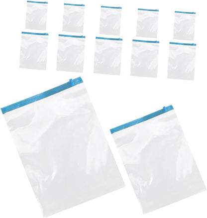 12pcs Reusable Travel Compression Storage Bags Set, Hand Roll up Airtight Space Saver Bags, Pa+pe Material, Suitable for Clothing and Luggage Organization