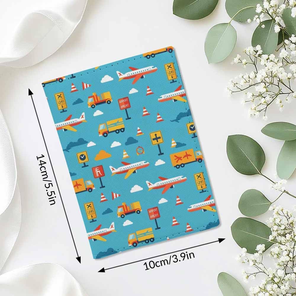 Indoor Plants Passport Holder for Travel Wall Wood Panels Flower Leaf PU Leather Passport Cover Wallet Cute Passport Card Holder for Women and Men