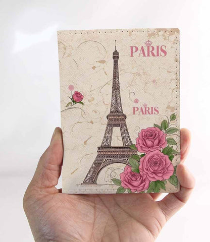 Indoor Plants Passport Holder for Travel Wall Wood Panels Flower Leaf PU Leather Passport Cover Wallet Cute Passport Card Holder for Women and Men