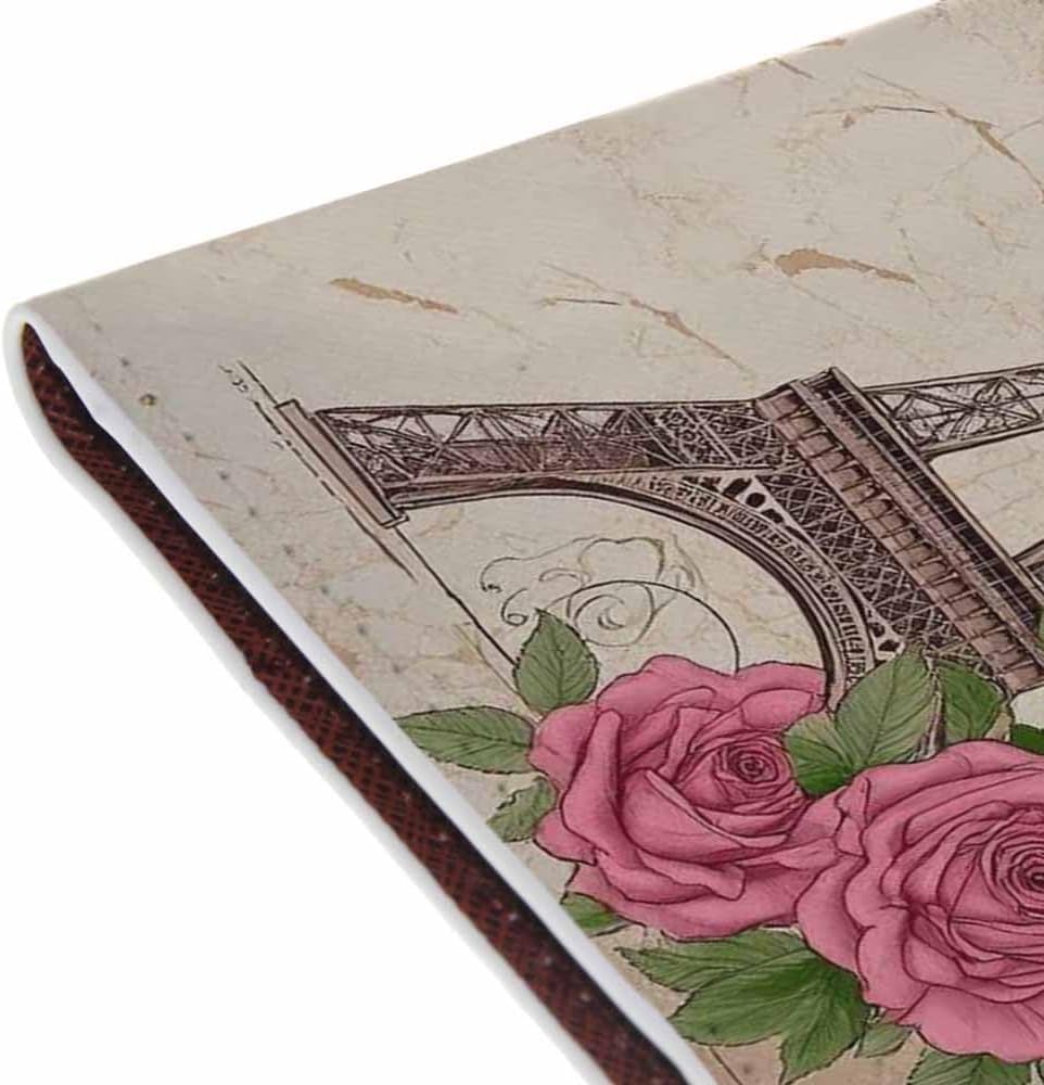 Indoor Plants Passport Holder for Travel Wall Wood Panels Flower Leaf PU Leather Passport Cover Wallet Cute Passport Card Holder for Women and Men