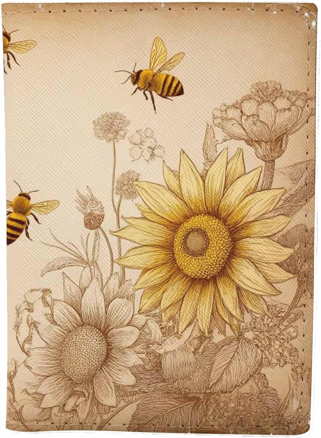 Indoor Plants Passport Holder for Travel Wall Wood Panels Flower Leaf PU Leather Passport Cover Wallet Cute Passport Card Holder for Women and Men