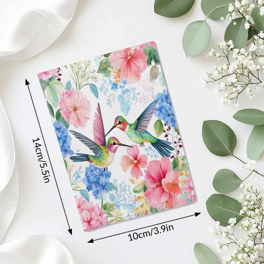 Indoor Plants Passport Holder for Travel Wall Wood Panels Flower Leaf PU Leather Passport Cover Wallet Cute Passport Card Holder for Women and Men