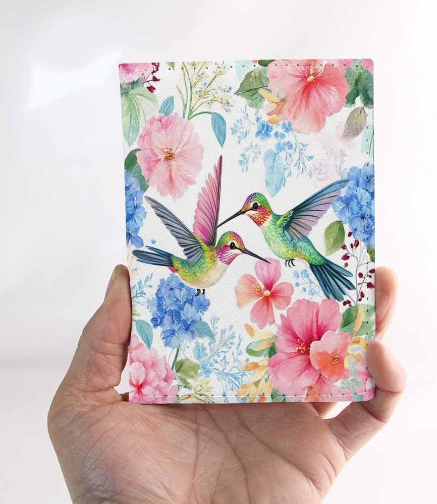 Indoor Plants Passport Holder for Travel Wall Wood Panels Flower Leaf PU Leather Passport Cover Wallet Cute Passport Card Holder for Women and Men