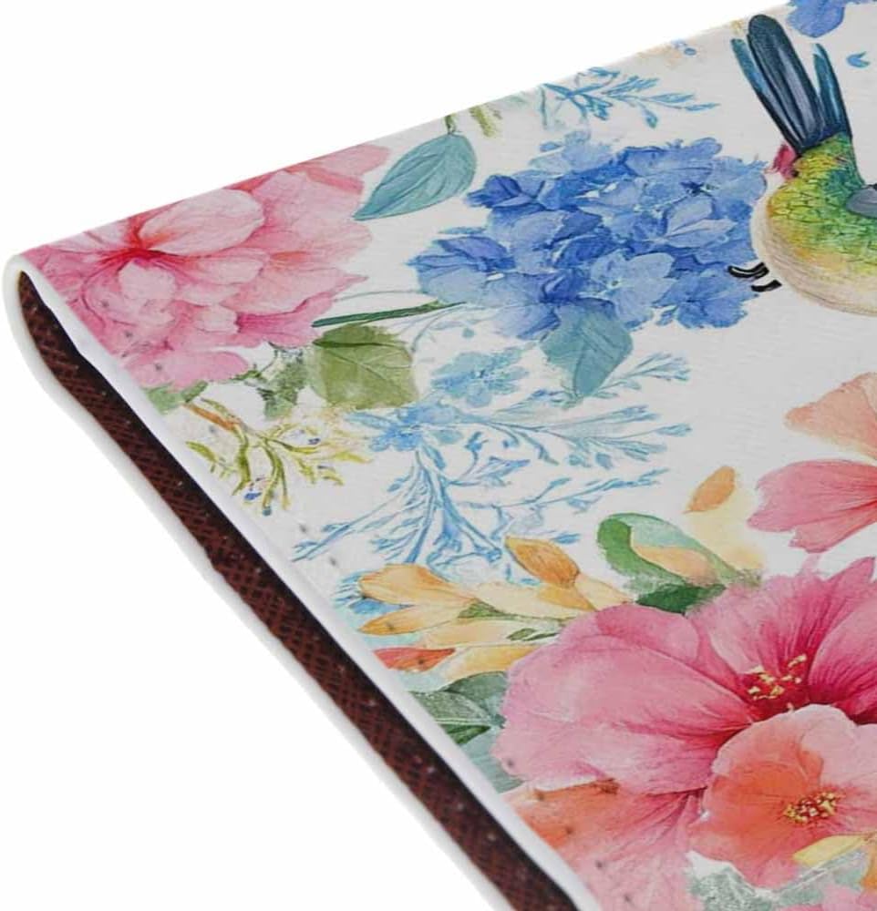 Indoor Plants Passport Holder for Travel Wall Wood Panels Flower Leaf PU Leather Passport Cover Wallet Cute Passport Card Holder for Women and Men