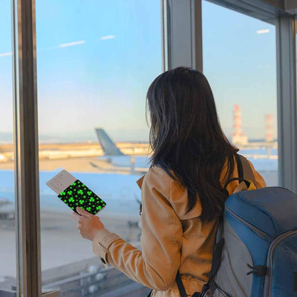 Indoor Plants Passport Holder for Travel Wall Wood Panels Flower Leaf PU Leather Passport Cover Wallet Cute Passport Card Holder for Women and Men